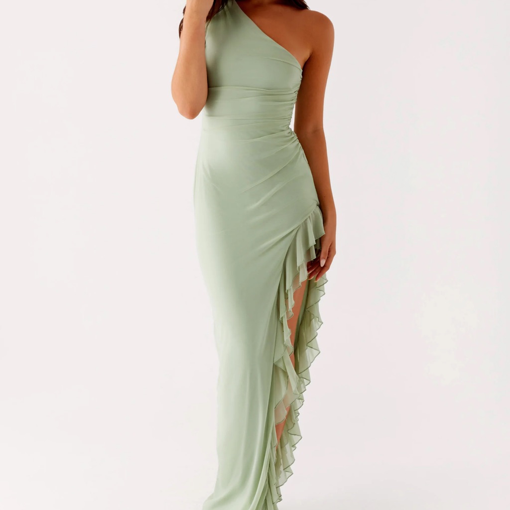 Peppermayo One-Shoulder Mint Dress